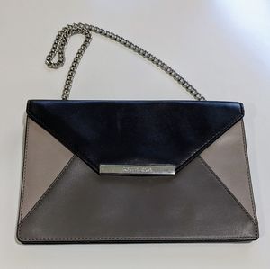 Michael Kors Evening Envelope Clutch Shoulder Handbag w/Chain.   Leather